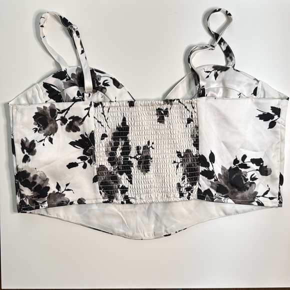 Forever 21 Black and White Floral Bustier - Picture 7 of 8